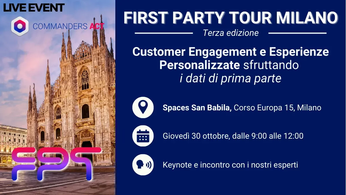 first party tour a milano in ottobre CDP dati di prima parte